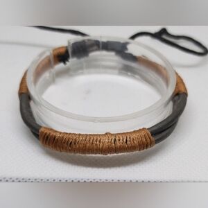 Men's Bracelet Leather Layered Brown New f30‎